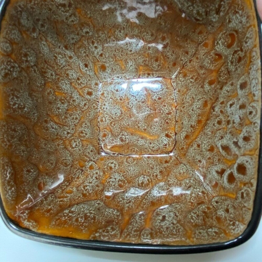 Drip Glaze Splatter Ceramic Bowl Better Homes/Gardens Rust/Brown/Aqua 5"x 5" - Picture 9 of 12